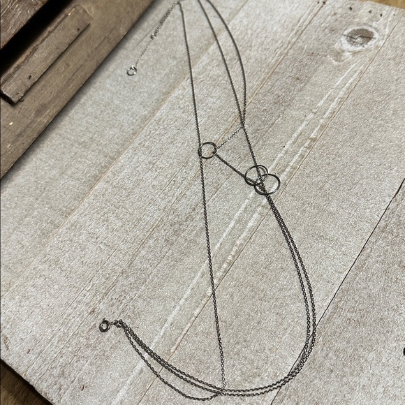 925 sterling silver great shape unique intertwining circle hoop chain necklace - Picture 7 of 7